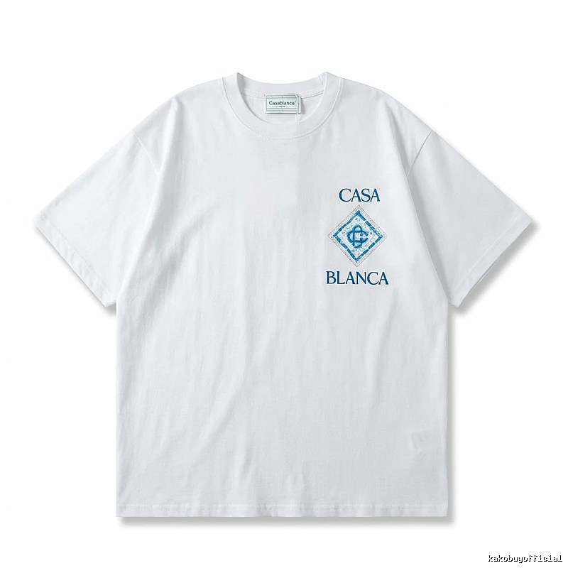 Casablanca Blue and White Minimalist Style T-shirt