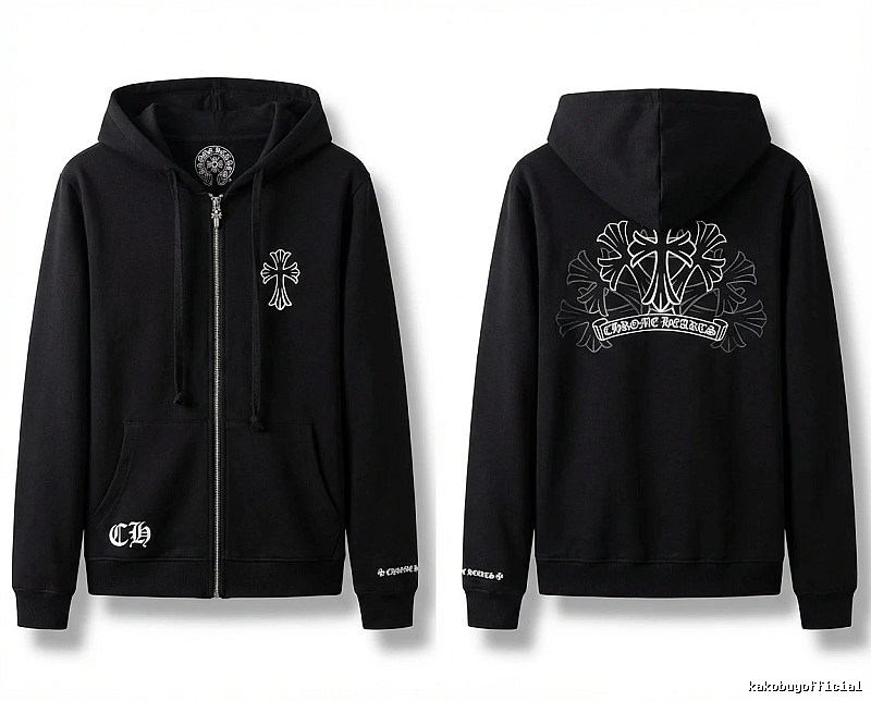 Chrome Hearts Cross Print Style Black Sweatshirt