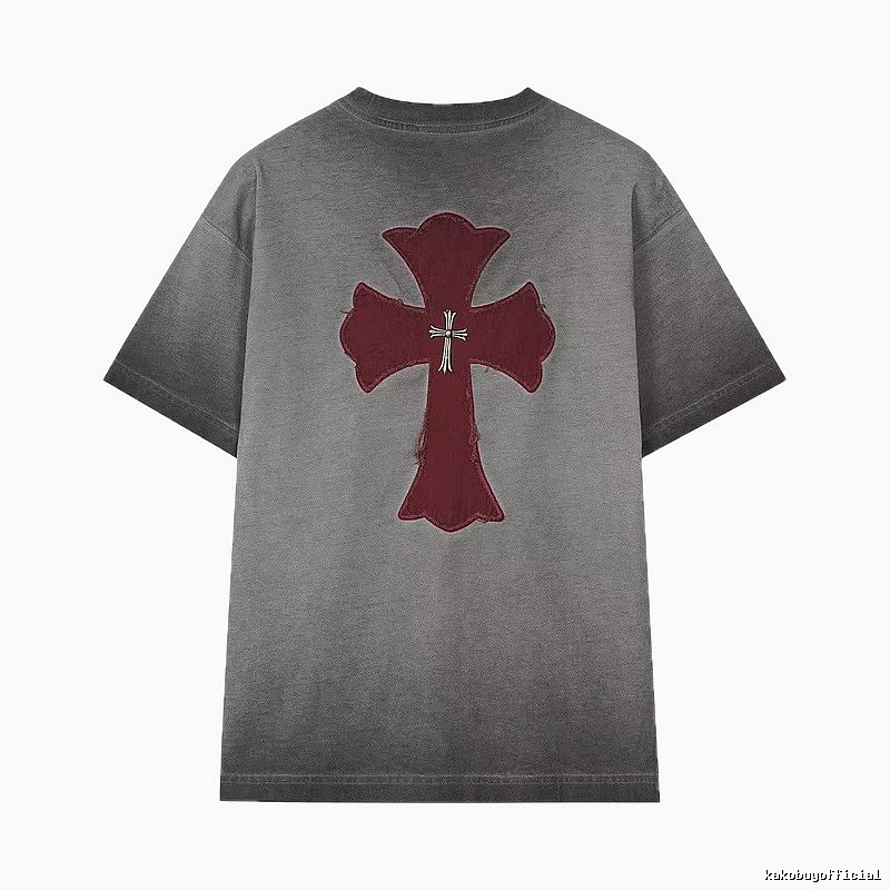 Chrome Hearts Cross Series Vintage Distressed Smoky Gray T-Shirt