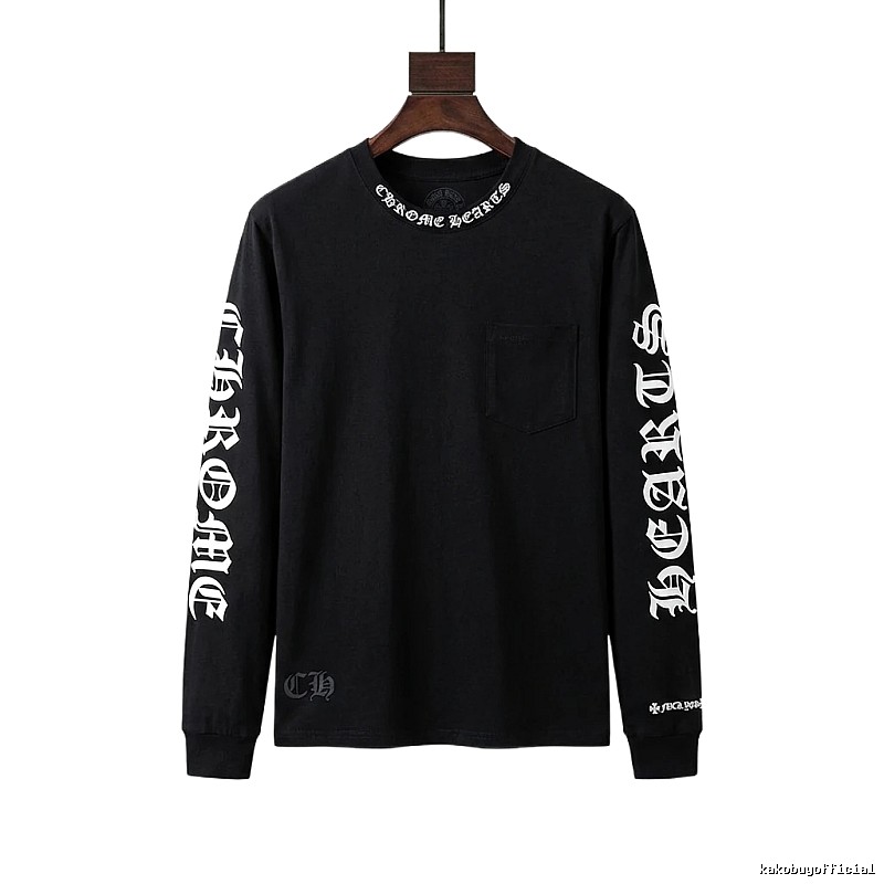 Chrome Hearts Dark Style Long-sleeved Black T-shirt