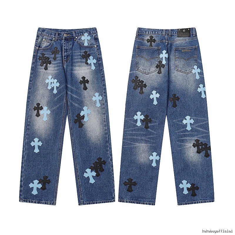 Chrome Hearts Monogram Graphic jeans Light Denim Jeans for Casual Outfits