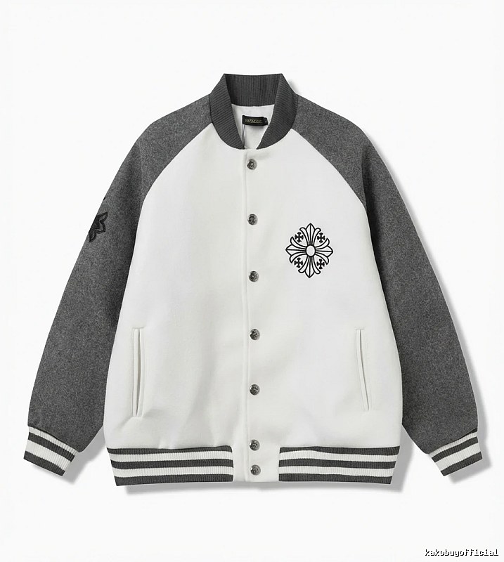 Chrome Hearts Retro Grey and White Collar Jacket