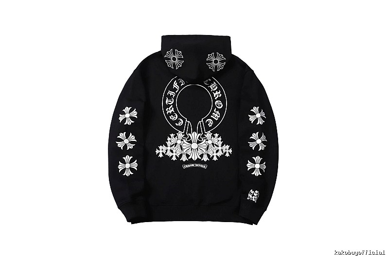 Chrome Hearts Urban Cross graphic hoodie Black Blue Cross with Statement Pattern