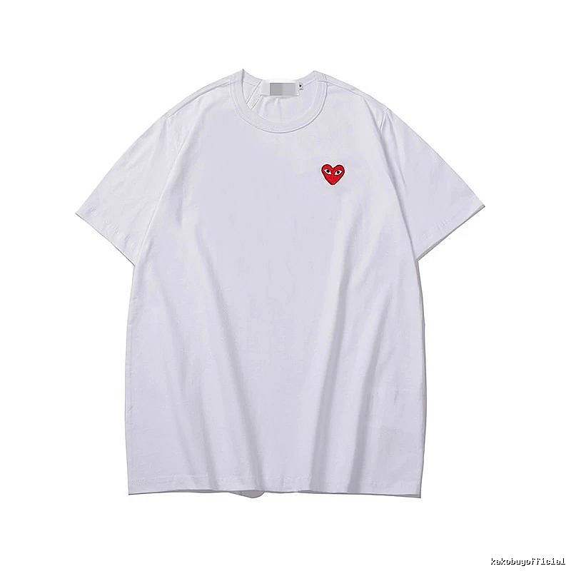 Comme des Garcons PLAY 2020-27 White Style 2027 Heart Logo T-Shirt Travel Styling
