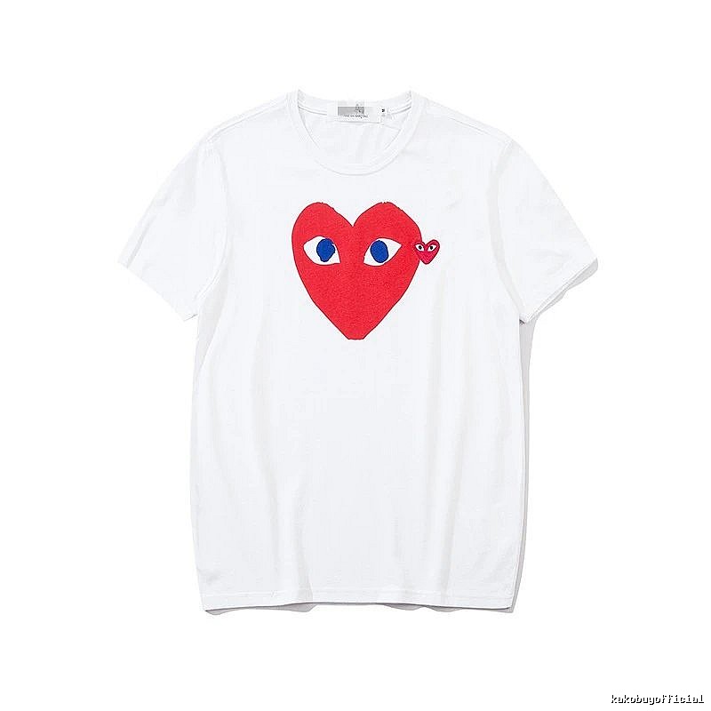 Comme des Garcons PLAY 2023-03 Red Style 2303 Heart Logo T-Shirt Smart Casual