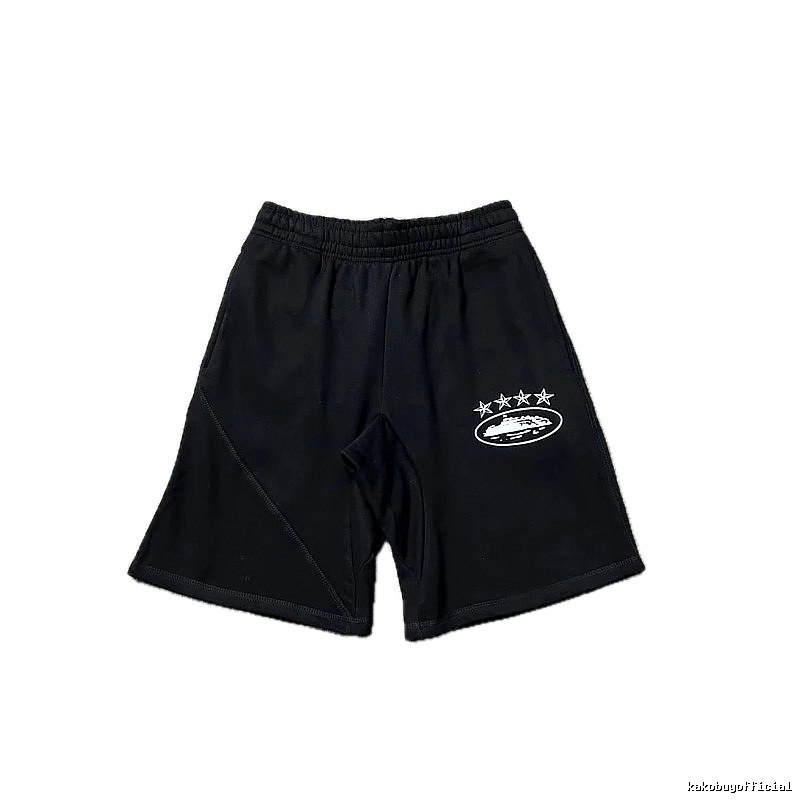 Corteiz five-star pattern black shorts