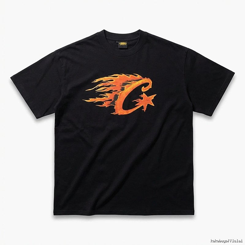 Corteiz Flame Wind Black T-shirt