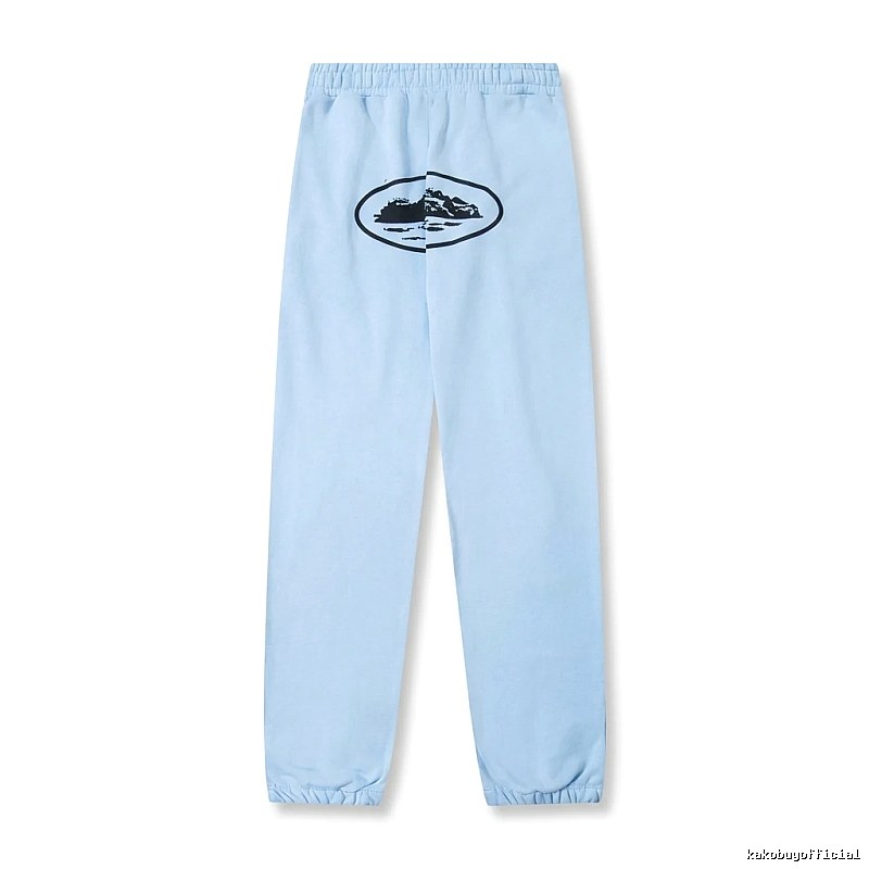 Corteiz Printed Casual Light Blue Pants