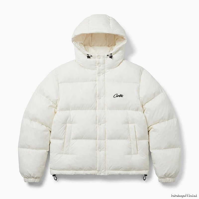 Corteiz trendy brand simple style white cotton-padded coat