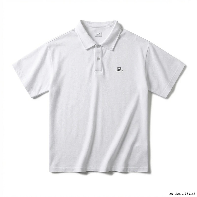 C.P simple style white Polo shirt
