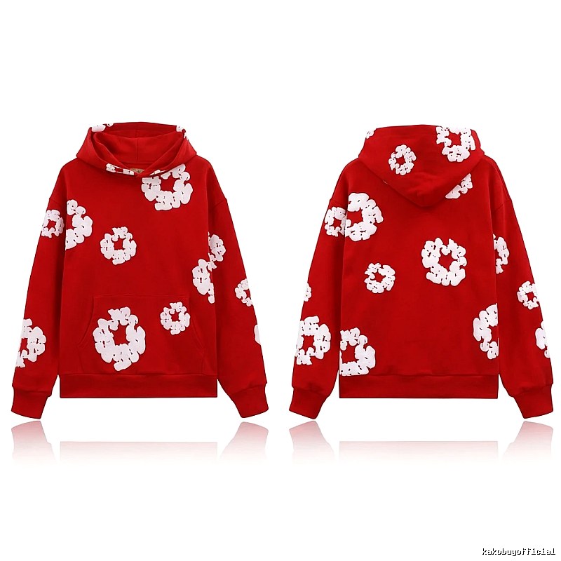 DENIM TEARS Print Retro Red Sweatshirt