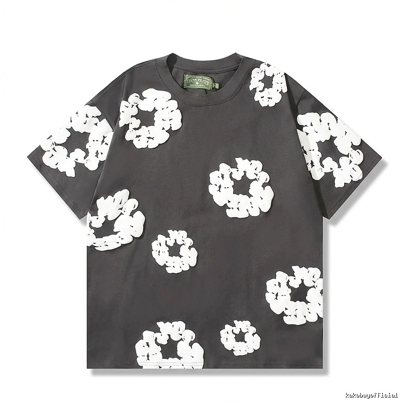 DENIM TEARS Three-dimensional Flower Style T-shirt