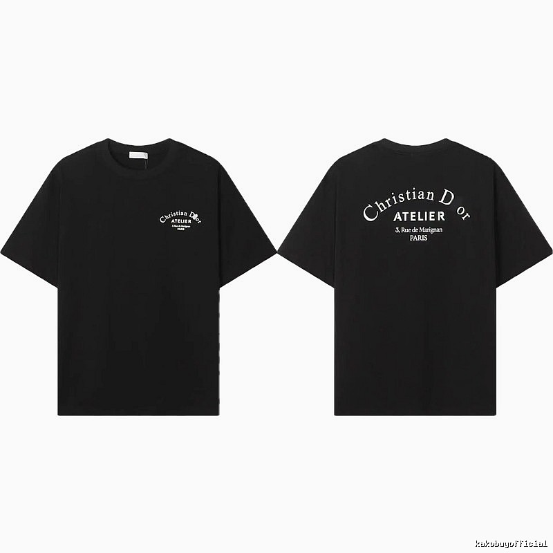 Dior ATELIER Minimalist Style Black Short-Sleeve T-Shirt