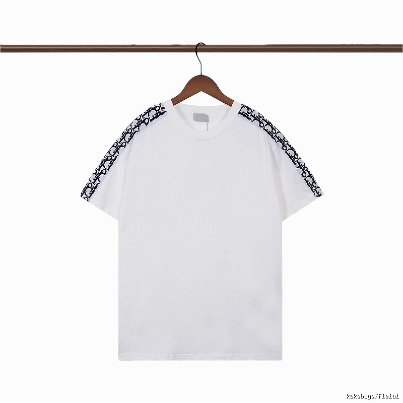 Dior Monogram Logo Tape Casual White T-Shirt