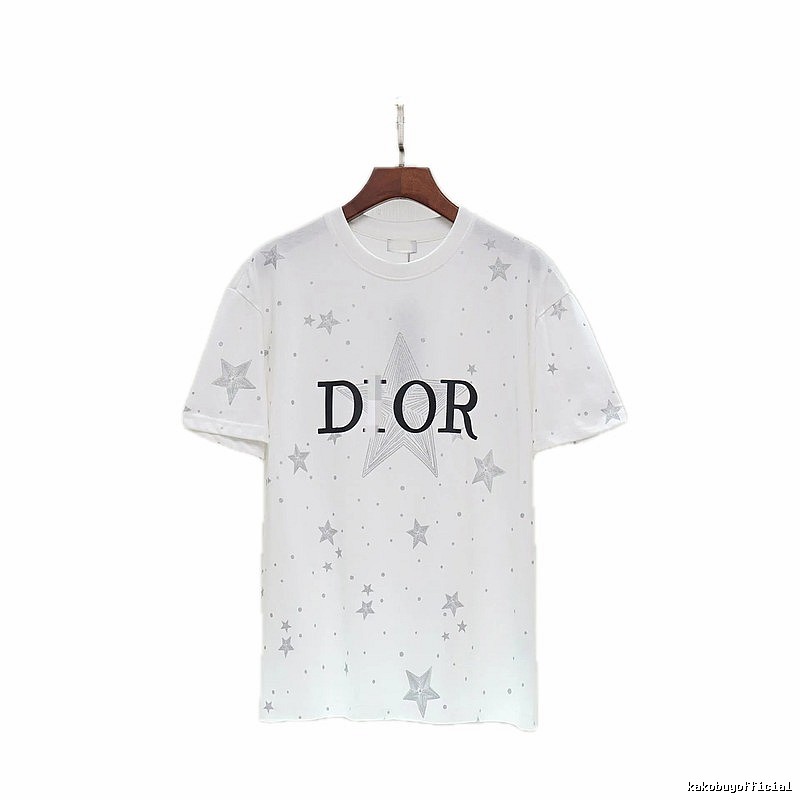 Dior Star Print Cool & Trendy Style White T-Shirt