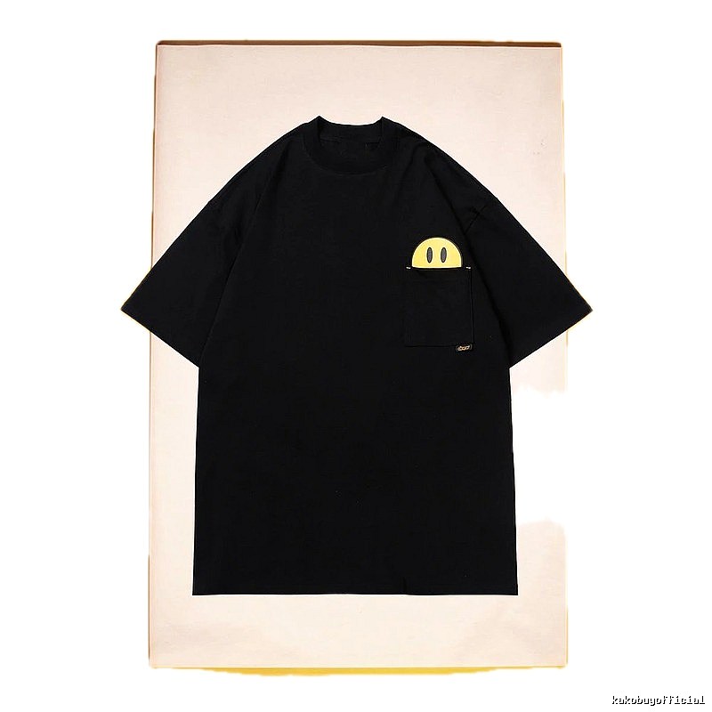 DREW Smiley Series Street Style Black T-Shirt