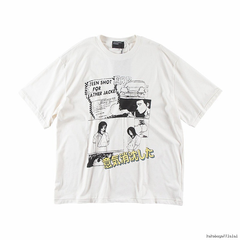 ERD Comic Print Street Style Off-white T-shirt