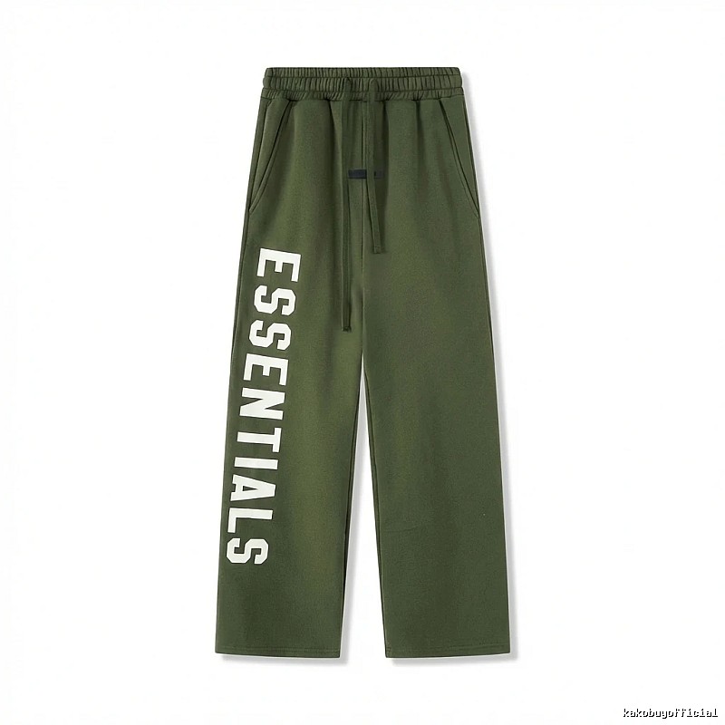 ESSENTIALS Military Green Wide-Leg Pants