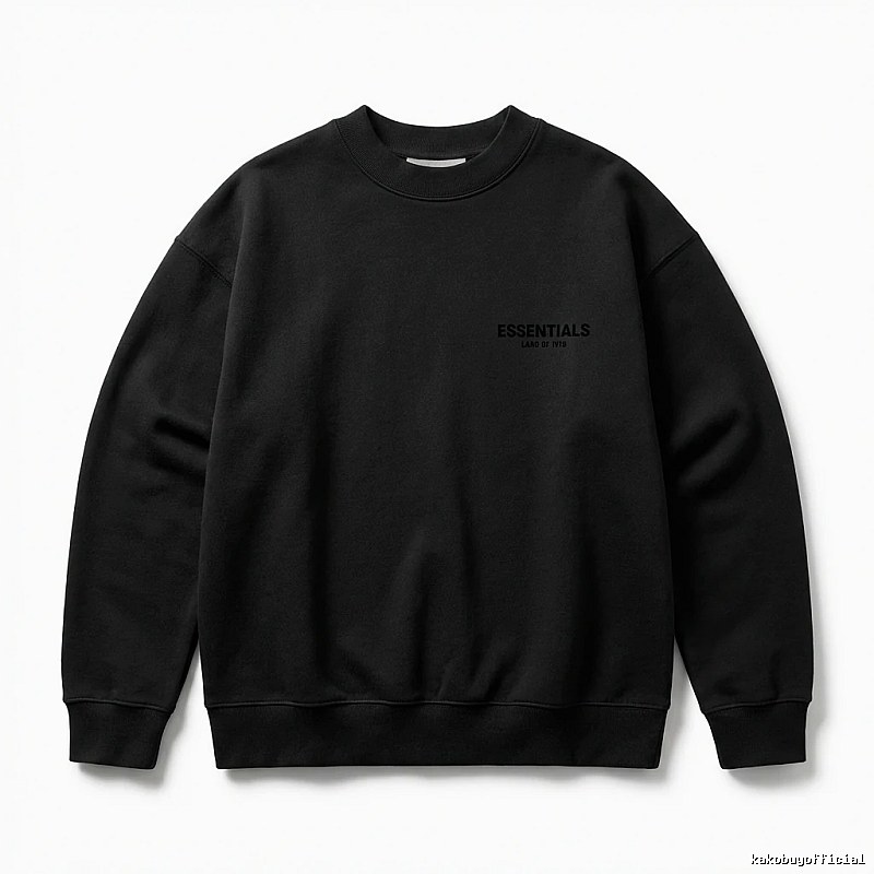 ESSENTIALS minimalist style black sweatshirt