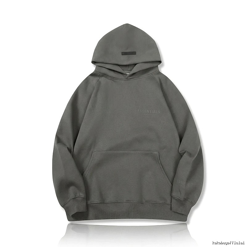 ESSENTIALS minimalist style grey hoodie