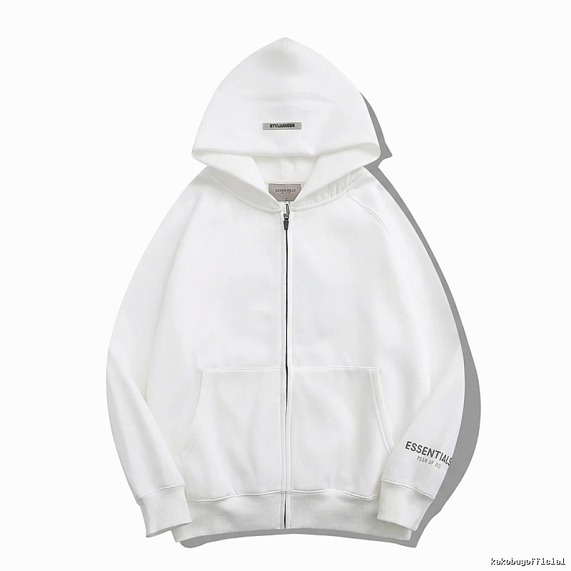 ESSENTIALS minimalist style white hoodie