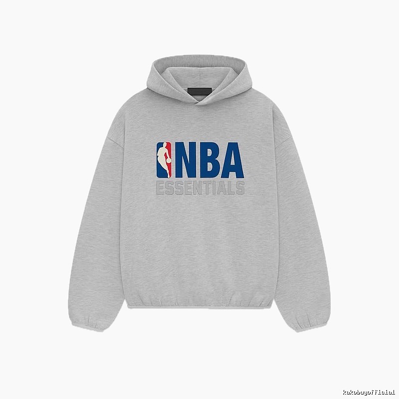 ESSENTIALS NBA-style light gray hoodie