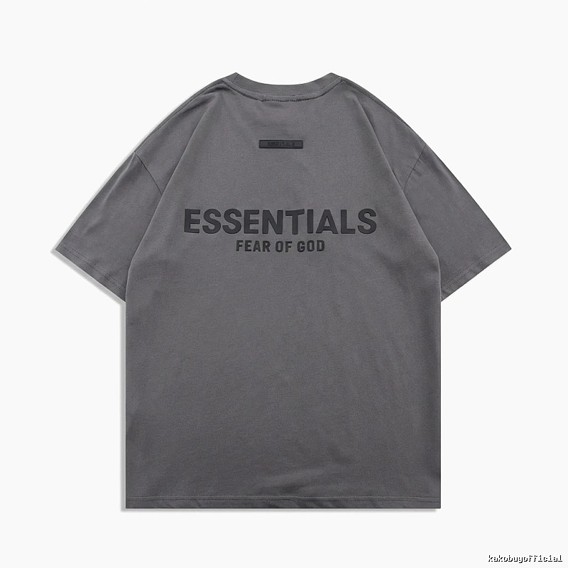 ESSENTIALS Simple Grey Short-sleeve Shirt