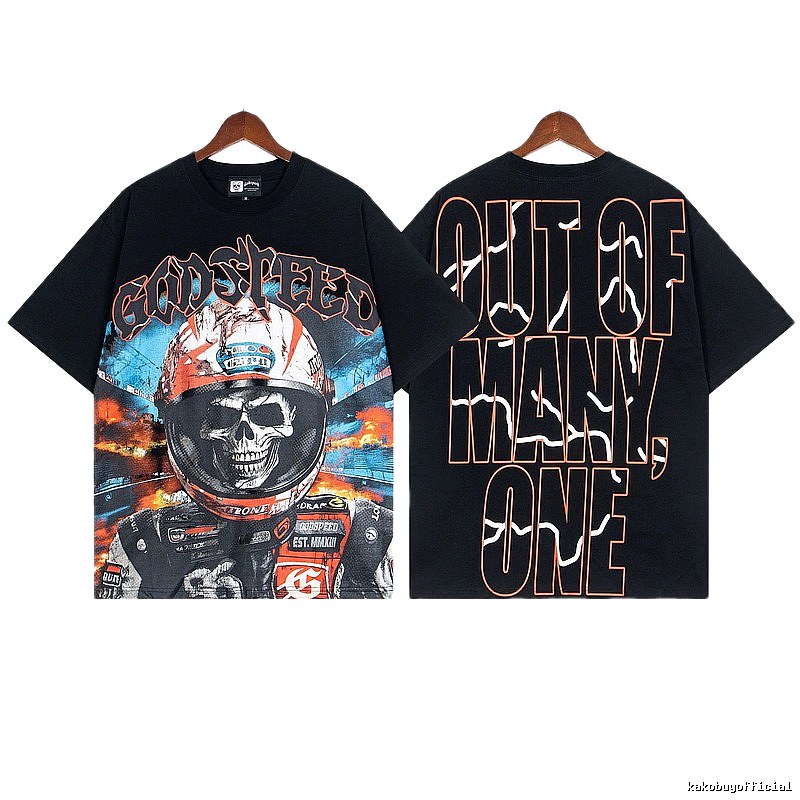 Godspeed Skull Motorcycle Street Style Black Short Sleeve T-Shirt