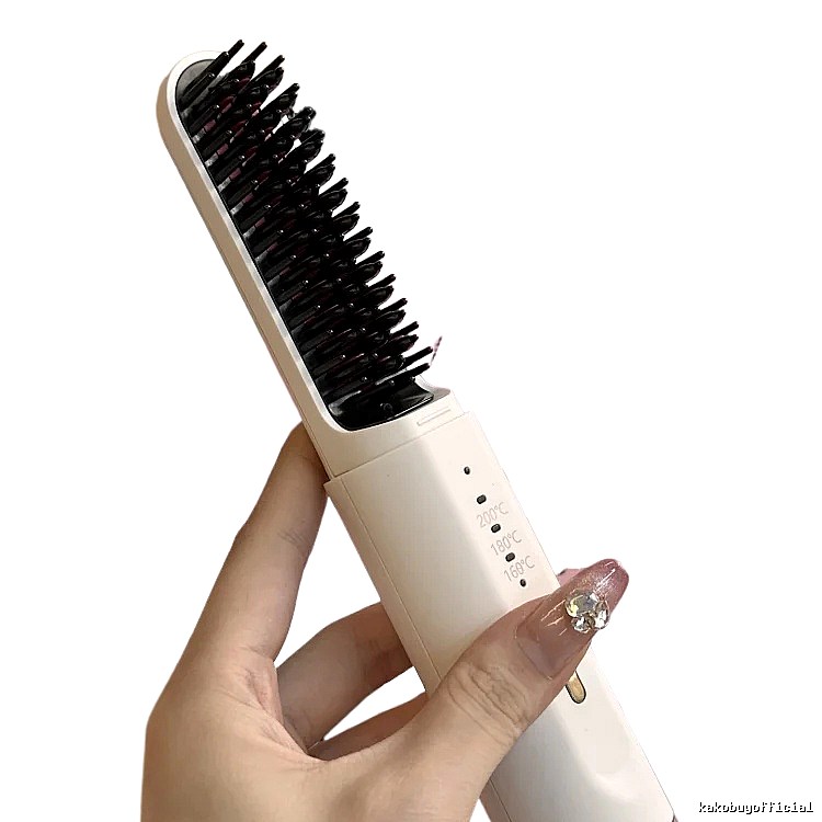 Heated Hair Straightening Brush in White
