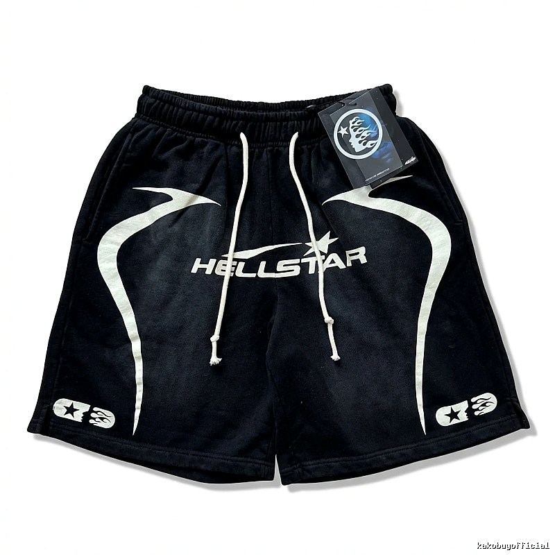 Hellstar dark-style black shorts