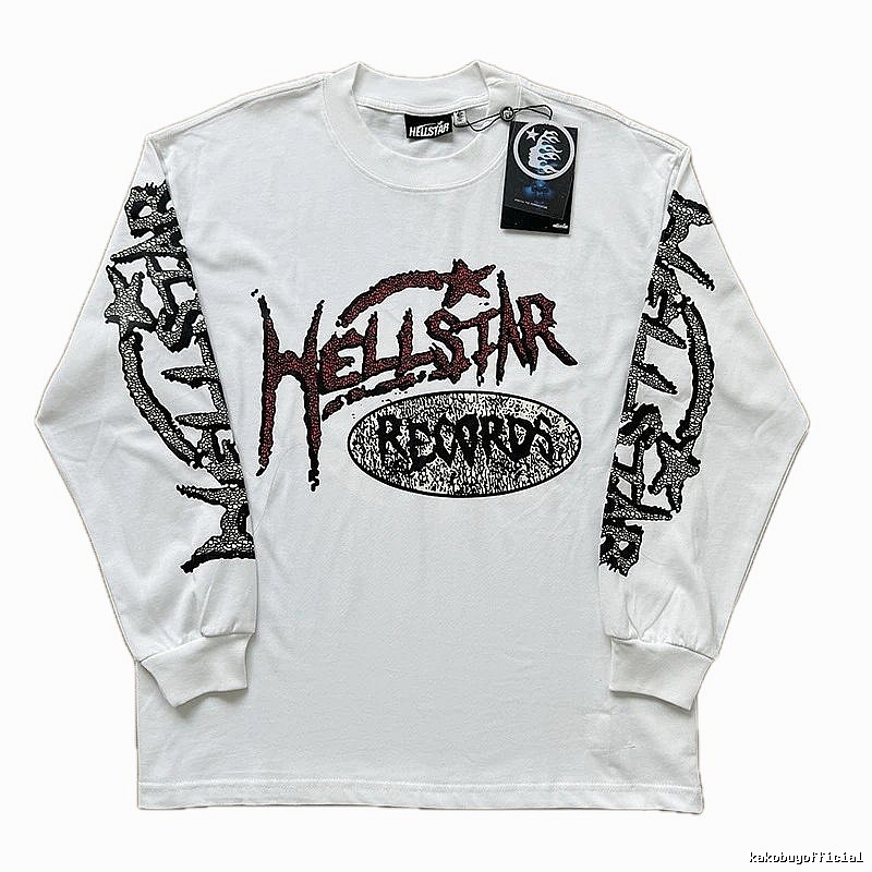Hellstar dark style white long-sleeved shirt