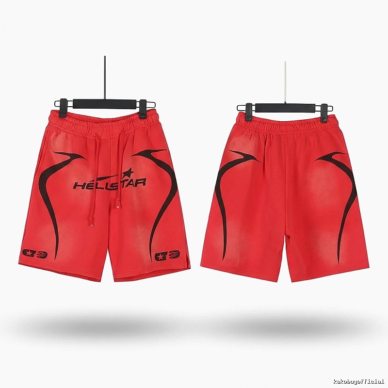 Hellstar trendy and cool style red shorts