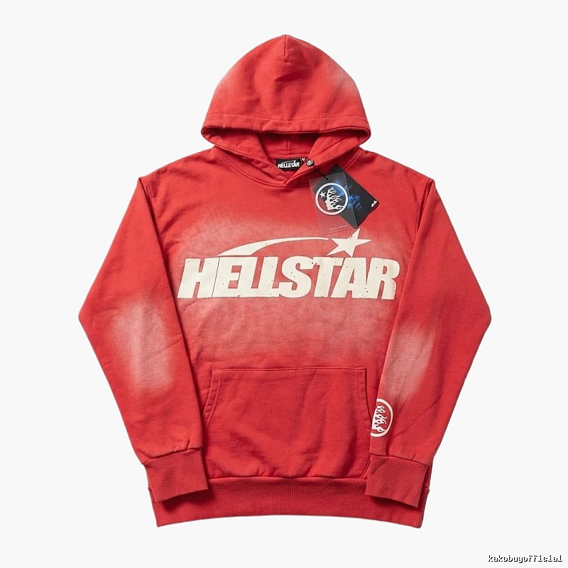 Hellstar trendy brand red hoodie