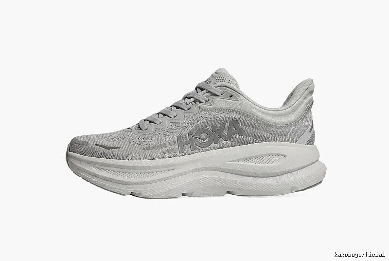 HOKA Trendy Gray-White Athletic Shoes