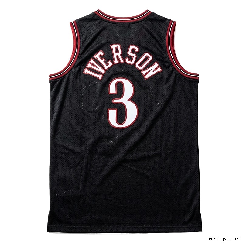 Iverson series black and red basketball uniforms.