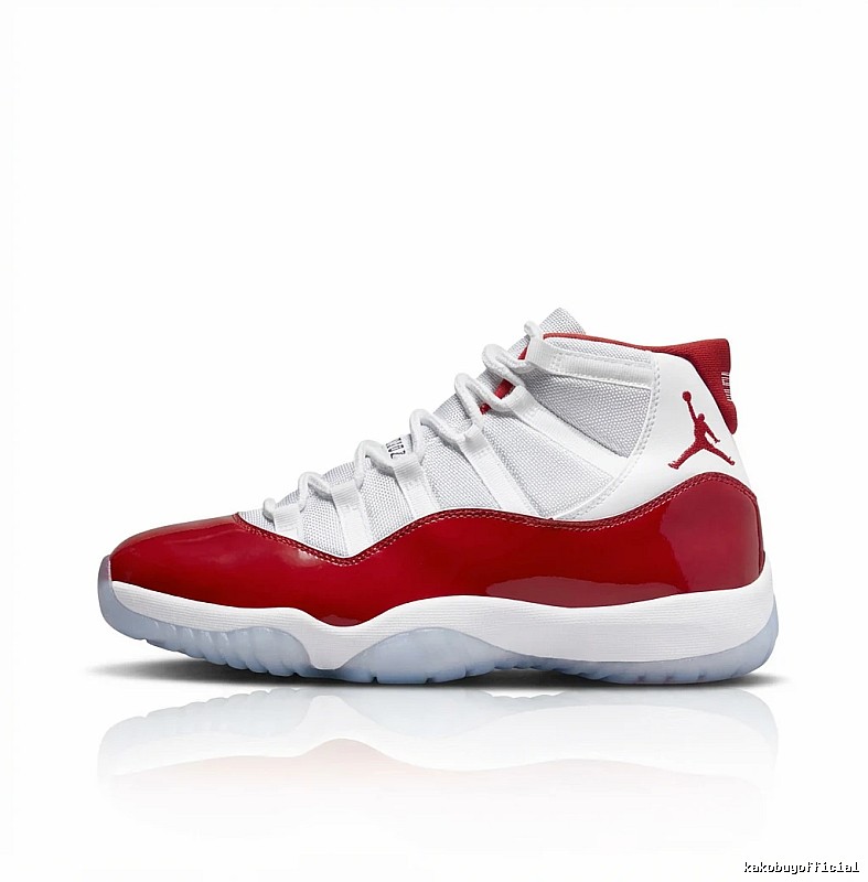 Jordan 11 High-Top Red and White Trendy Sneakers