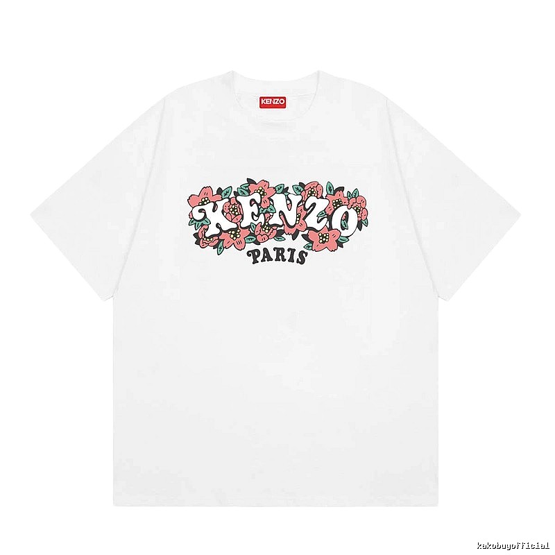 KENZO Floral Collection Street Style White Short-sleeve T-shirt