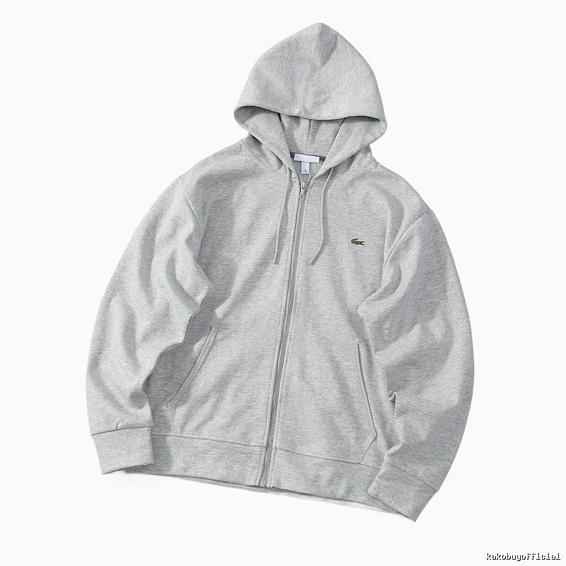 Lacoste simple-style light gray hoodie