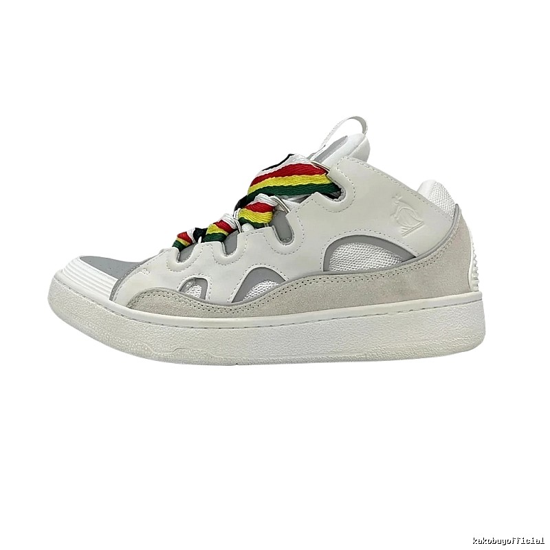 LANVIN Retro Style Colorful Lace-up White Shoes