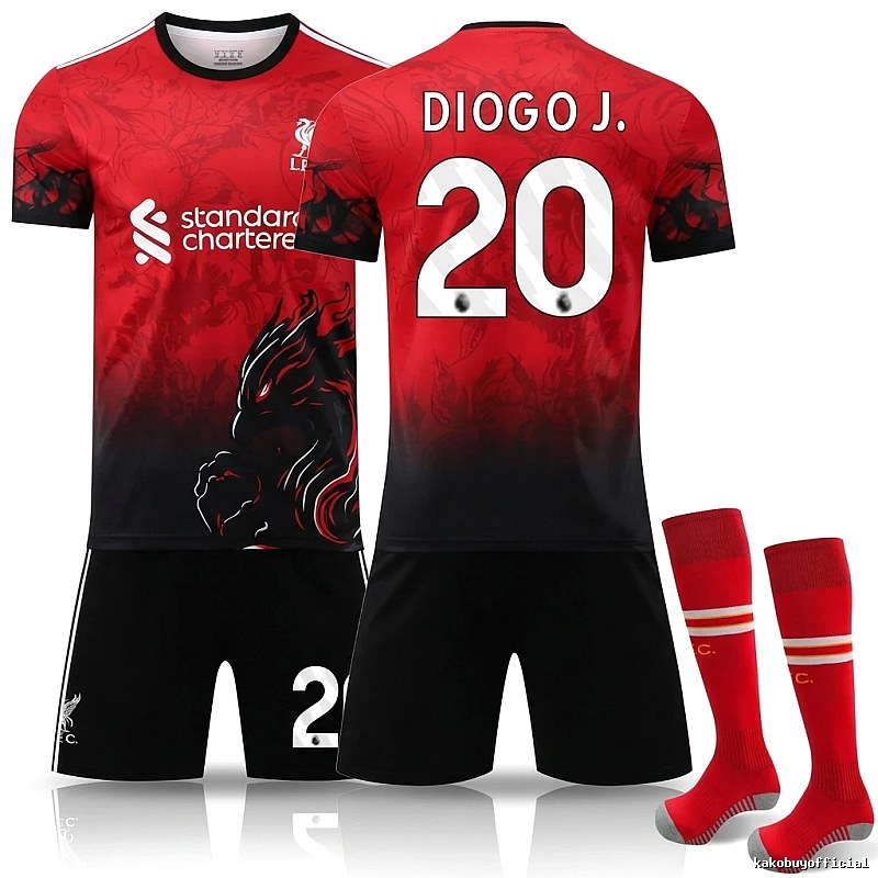 Liverpool retro-style red and black jersey