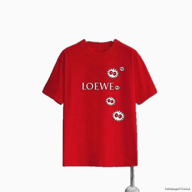 LOEWE Elf Print Casual Style Red Short-sleeve T-shirt