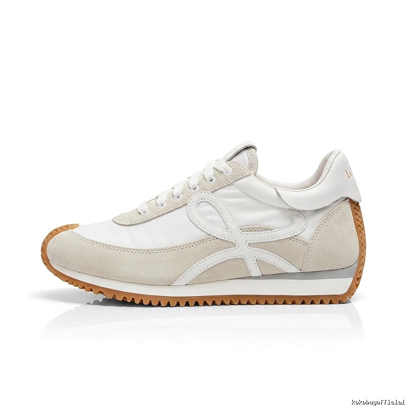 LOEWE retro-style grey and white sports shoes