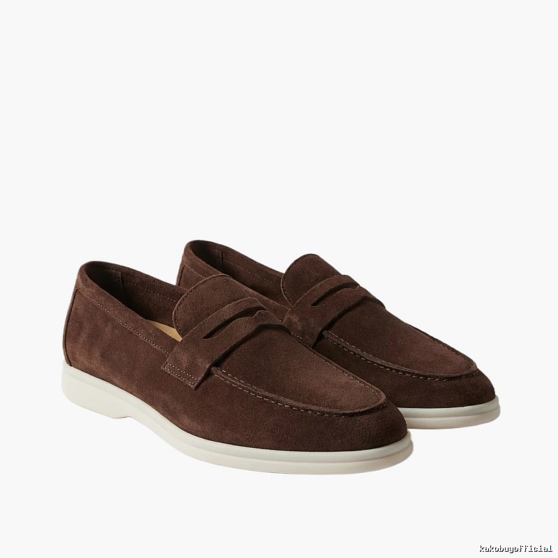 Loro Piana loafers in dark brown.