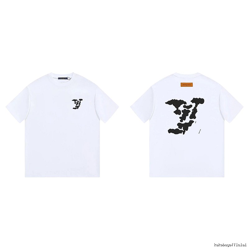 Louis Vuitton Big V Print Trendy Style White T-shirt