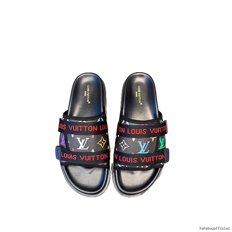 Louis Vuitton Classic Monogram Trendy Colorful Slide Sandals