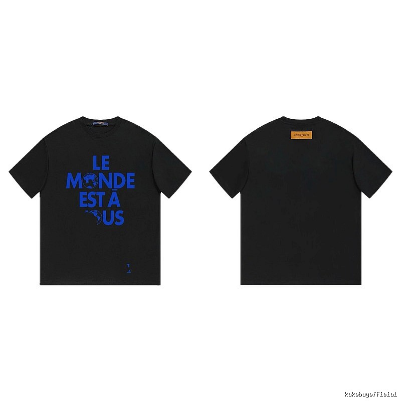 Louis Vuitton Letter Print Cool Trendy Style Black T-shirt