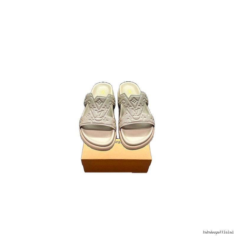 Louis Vuitton Monogram Casual Style Light Beige Slippers