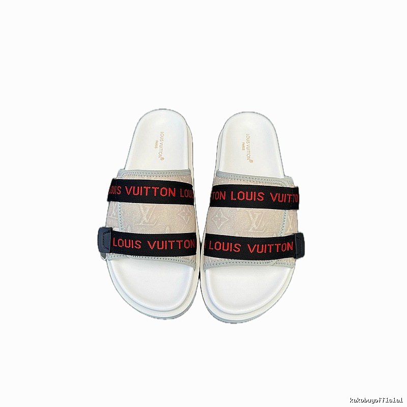 Louis Vuitton Monogram Trendy Casual Off-White Slide Sandals