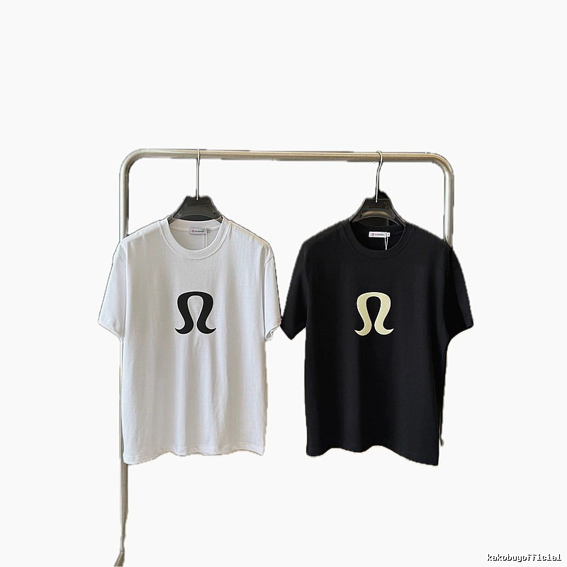 lululemon Classic Large Logo Casual Style Two-tone T-Shirt