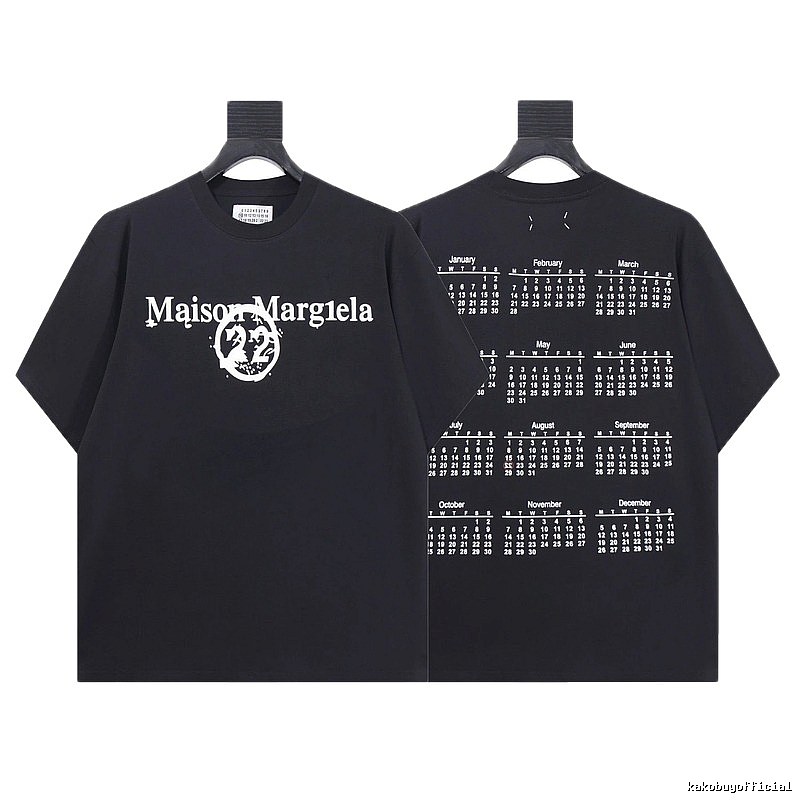 Maison Margiela Calendar Print Trendy Cool Black T-Shirt